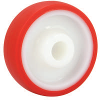 Red Polyurethane Tyre, White Nylon Centre | 80 - 125mm Wheel