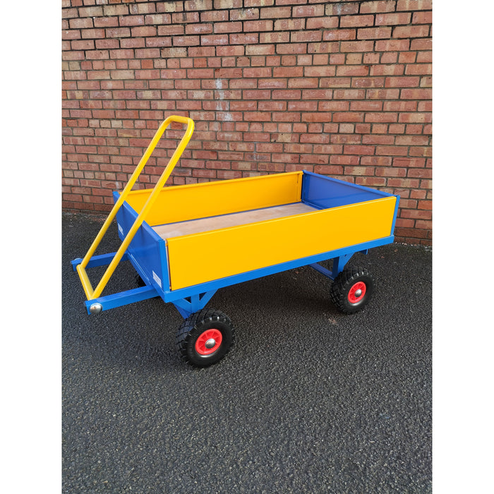 Small Turntable Platform Truck with Drop-Down Sides