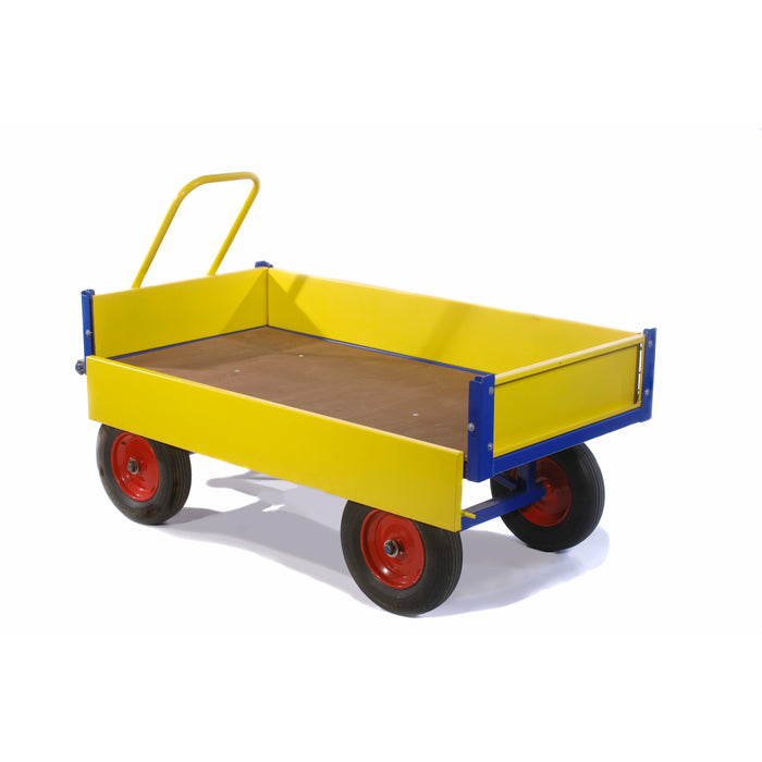 Turntable Platform Trailer Truck With Drop Down Solid Sides