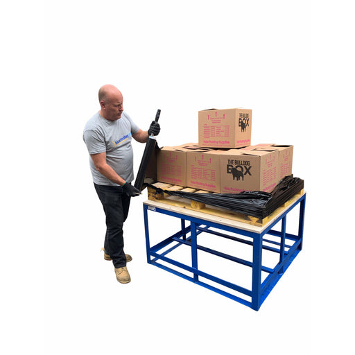 Pallet packing table wrapping