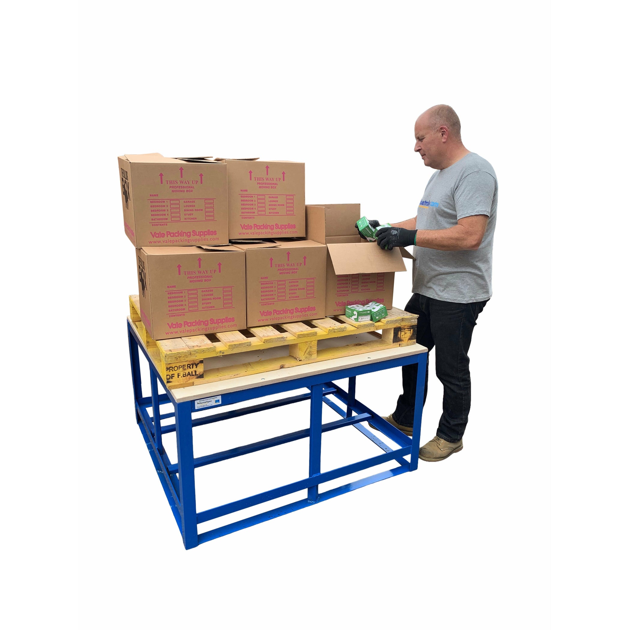 Pallet Packing Table Industrial Trolleys Blue Trolley