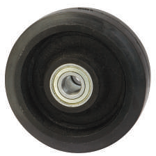 Black Elastic Rubber Tyre, Cast Iron Centre | 100 - 300mm Wheel