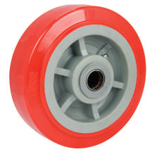 Red Polyurethane Tyre, Grey Nylon Centre | 150 - 200mm Wheel