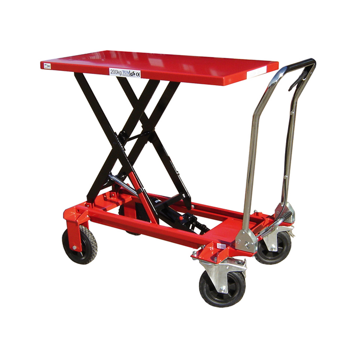 small scissor lift raised