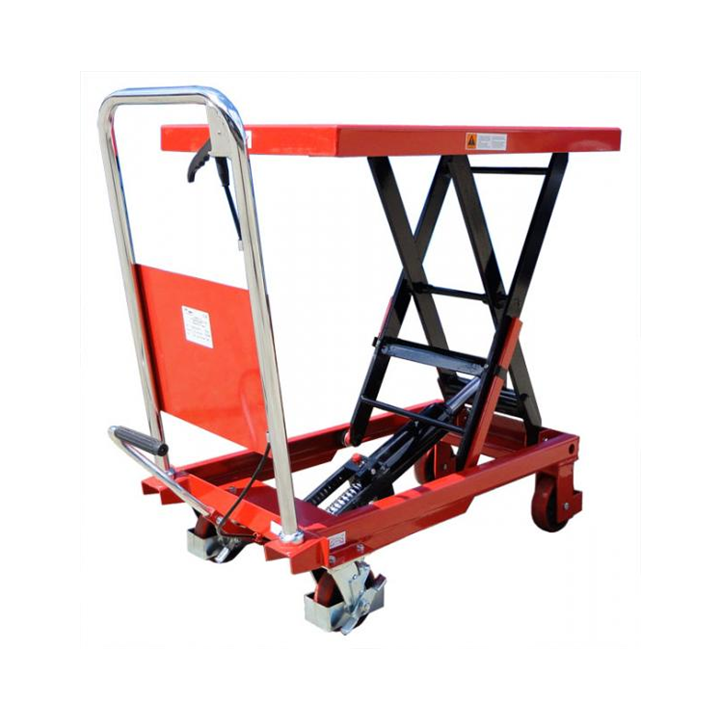 300kg Single Manual Scissor Lift Trolley Blue Trolley